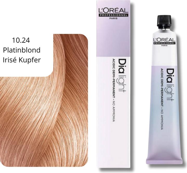 Immagine prodotto L'Oréal Professionnel L'Oréal DIA Light 10,24 hellblond irise kupfer 50 ml (10,24 biondo chiaro iris rame)