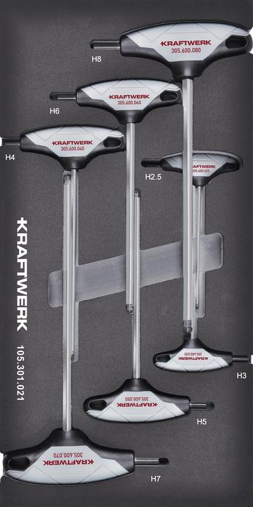 Kraftwerk Maniglia a T con esagono incassato e inserto a testa sferica (inserto S)
