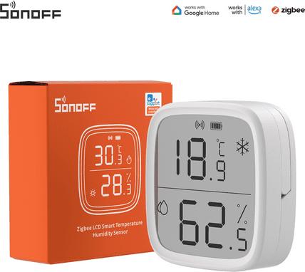 Productafbeelding Sonoff Smart Home Temperatuur/Vochtigheidssensor LCD ZigBee 3.0