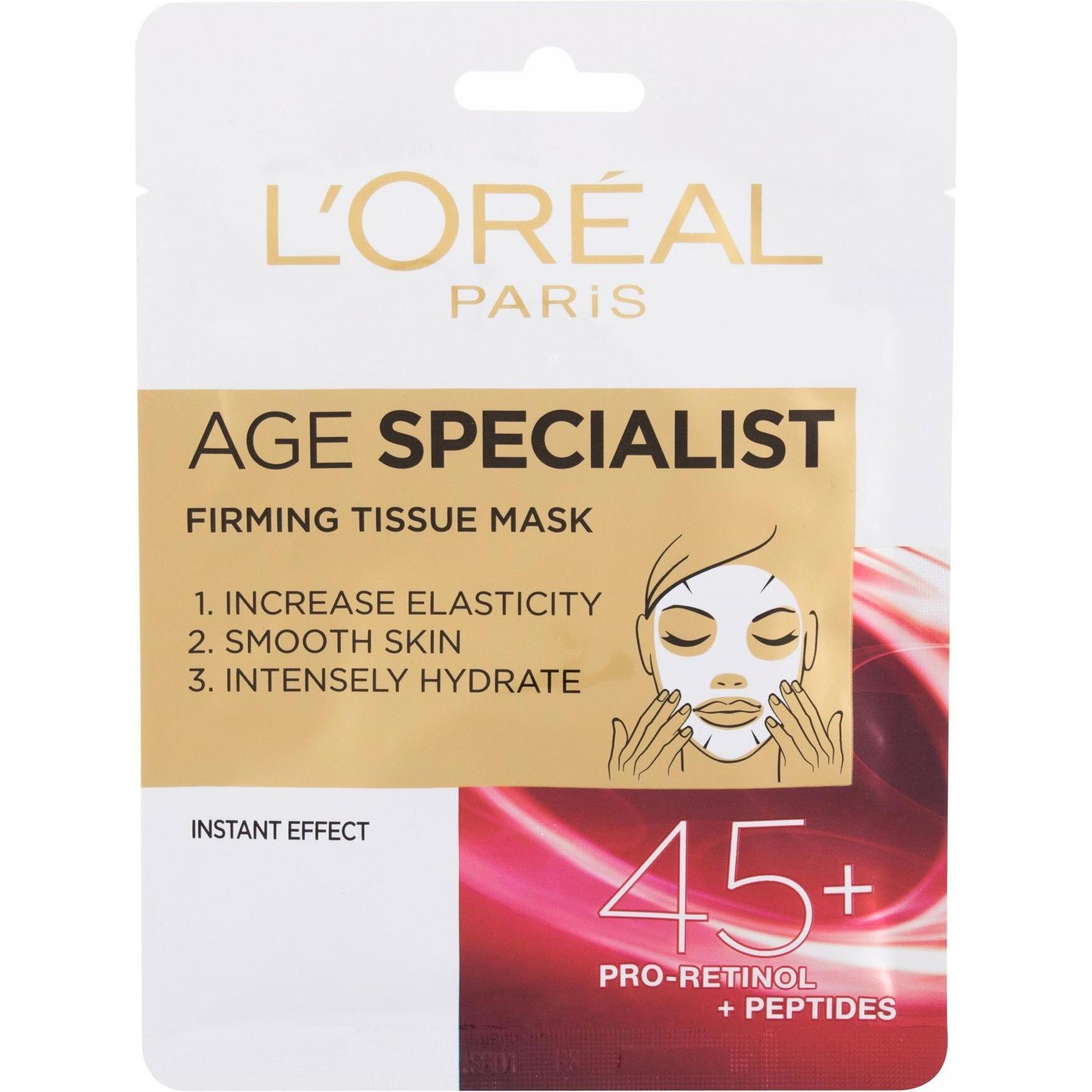Thumbnail - L'Oréal Paris, Gesichtsmaske, Age Specialist 45 Firming Tissue Mask Textilni Maska Pro Okamzite Zpevneni A Vyhlazeni Ple...
