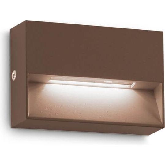 Ideal lux, Gartenbeleuchtung, DEDRA LED Wandleuchte 1,5W Braun IP65 warmweiss 316895 (160 lm, IP65)