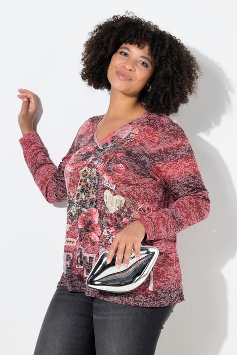 Actual product image Angel of Style Langarmshirt, Glitzersteinchen, Leo-Patch-Muster (44)