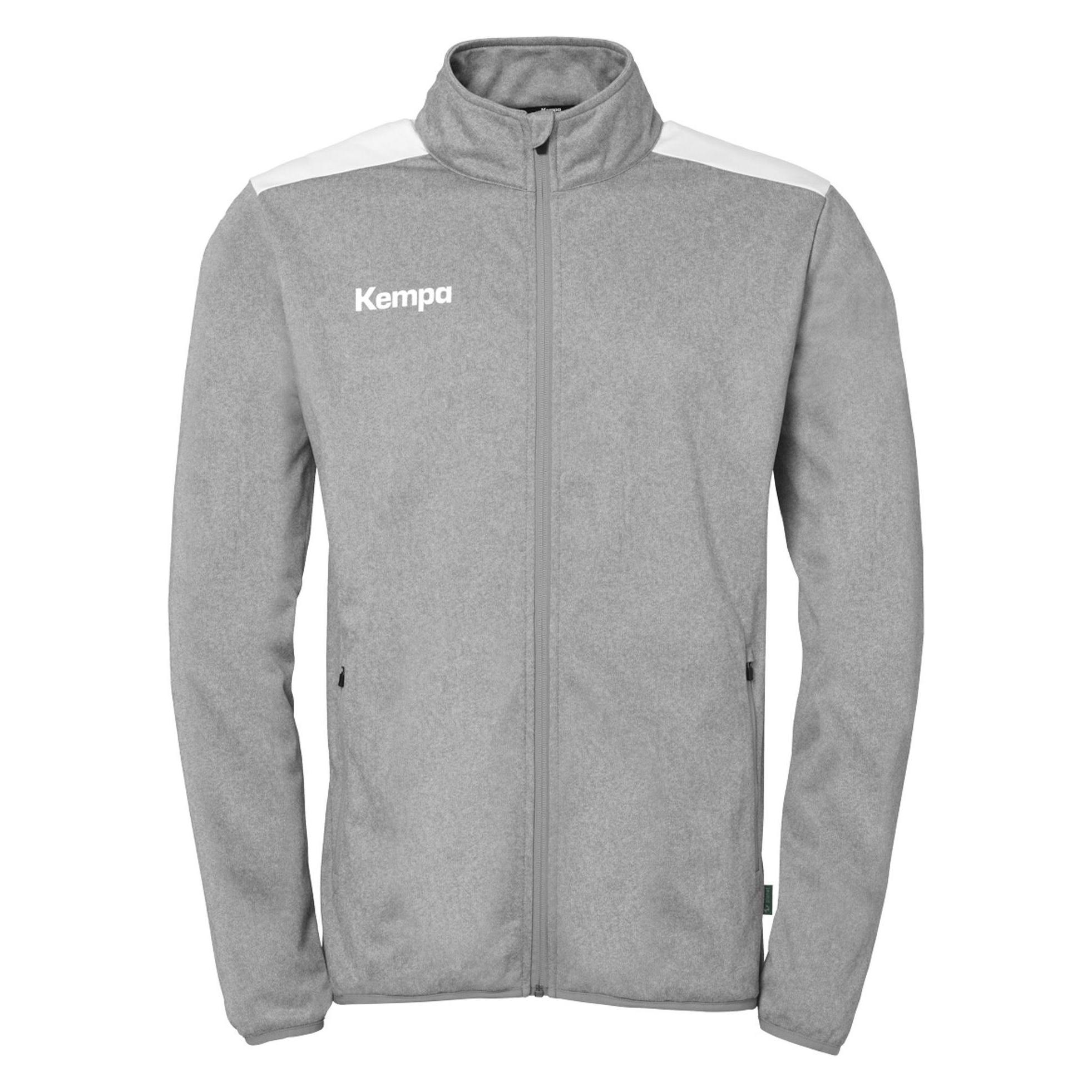 Kempa, Herren, Trainingsjacken, Emotion 27 Poly Jacke (4XL), Grau, Weiss, 4XL
