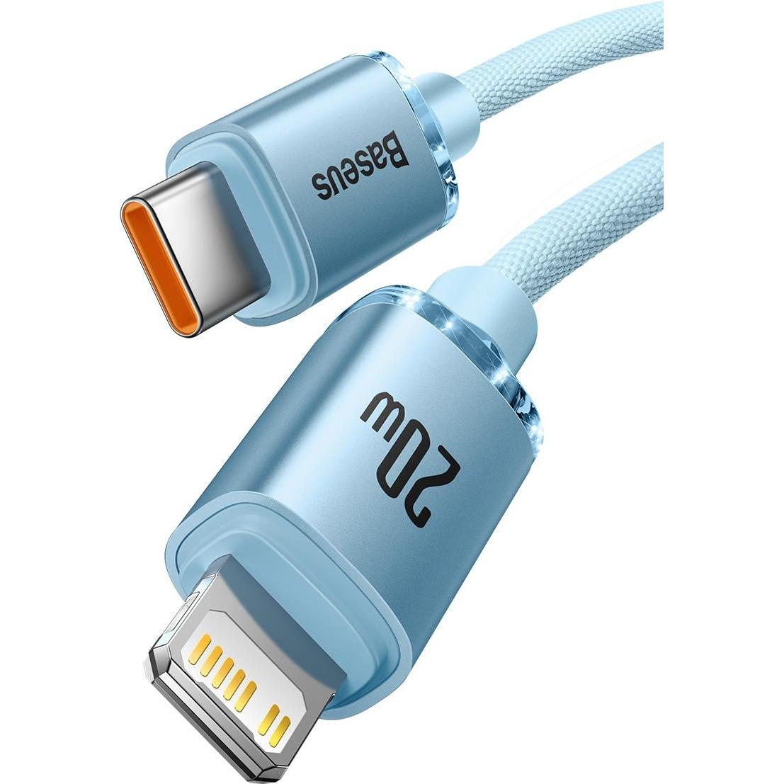 Thumbnail - Baseus Crystal Shine Series Fast Charging Data Cable Type-C to iP 20W 2m Sky Blue (2 m, USB 2.0), USB Kabel