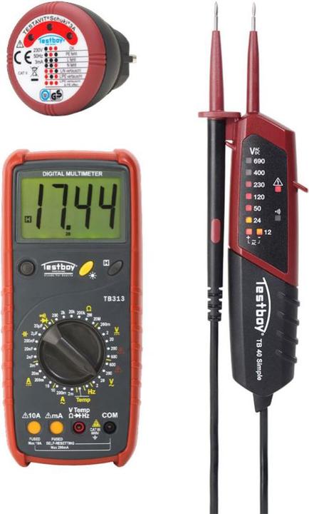 Testboy Offre spéciale apprentis Multimètre portable numérique avec testeur de tension CAT III 600 V (offre (CAT III 600V)