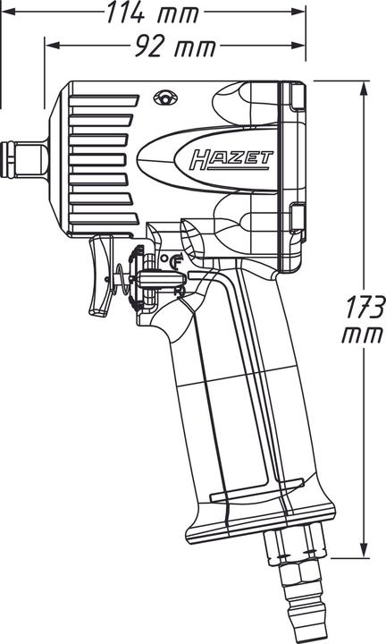 Produktbild HAZET Schlagschrauber ∙ extra kurz 9012M ∙ Lösemoment maximal: 1100 Nm ∙ Vierkant 12,5 mm (1/2 Zoll… (Druckluft)