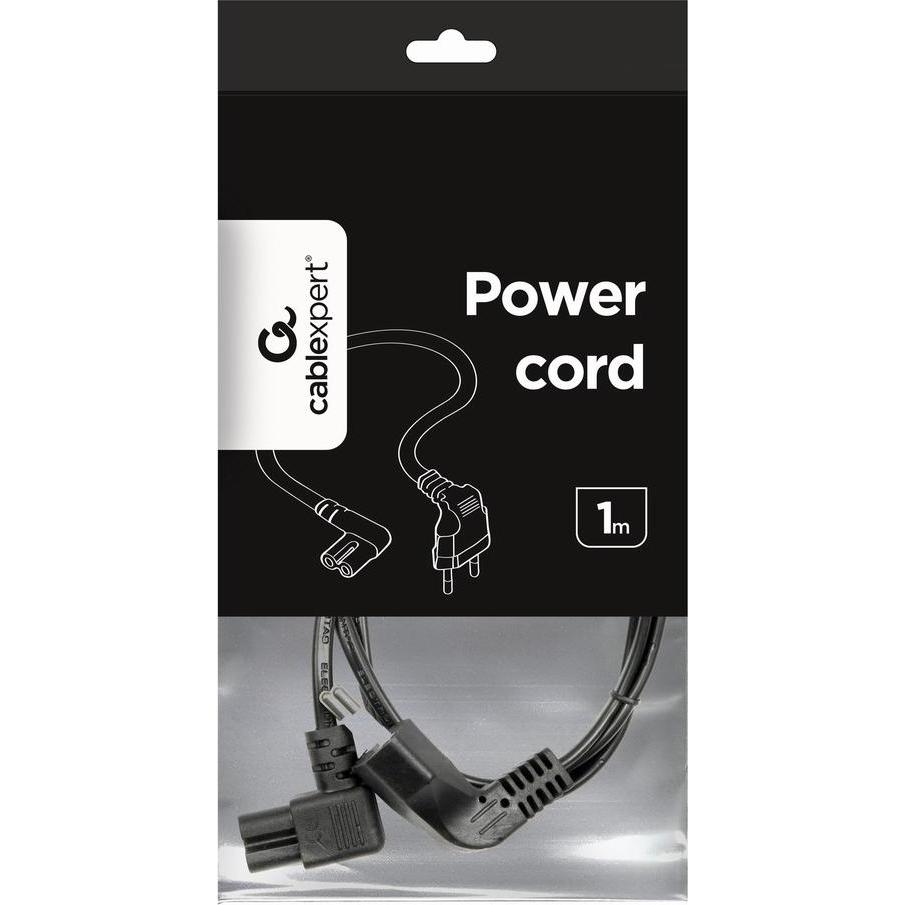 Thumbnail - Gembird, Verlängerungskabel, CABLE POWER EU 1M/ANGLED PC-184L (1 m, CEE 7/16)
