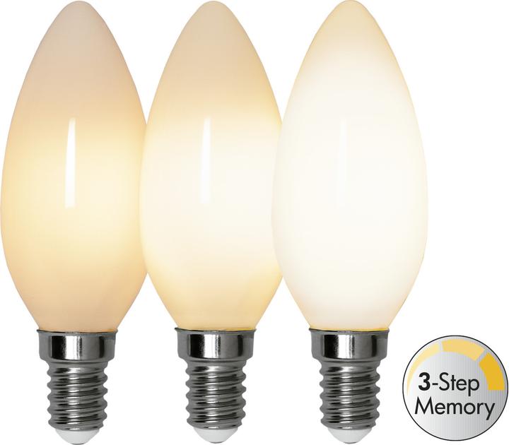 Produktbild Star Trading LED Leuchtmittel E14 C35 Opaque Filament RA90 3-step (E14, 380 lm, 1x)