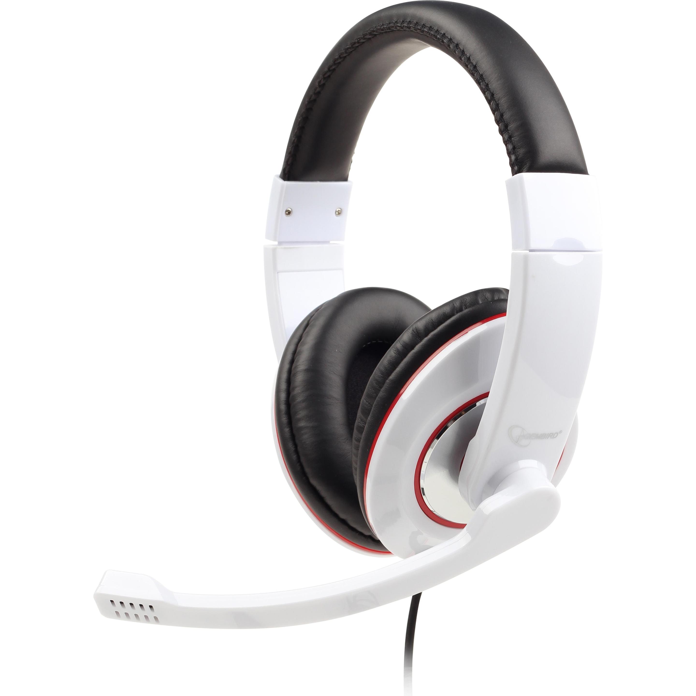 Gembird Bianco Lucido/Bianco Mhs-001-Gw Cuffie (Cablato), Cuffie Da Gaming