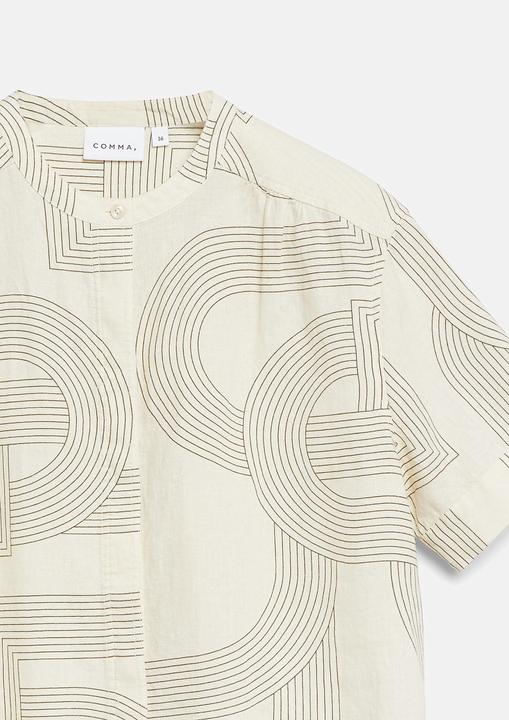 Immagine prodotto Comma Bedruckte Leinen-Lyocell-Bluse mit kurzen Ärmeln (48)