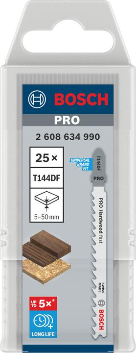 Produktbild Bosch Professional Zubehör PRO Hardwood fast T144DF Stichsägeblatt, 100 mm, 25-tlg.