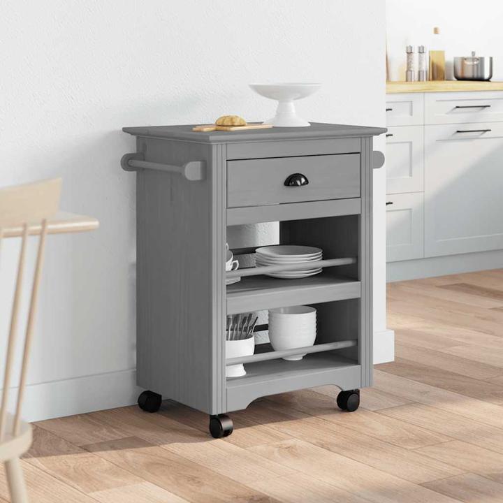Actual product image vidaXL Kitchen trolley BODO Grey 67.5x45x80 cm Side trolley Storage trolley