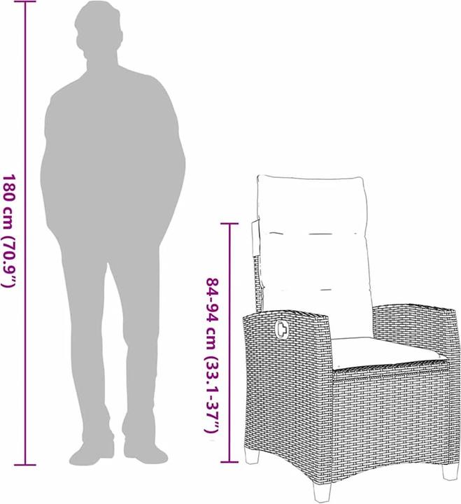 Image du produit vidaXL Gartensessel verstellbar