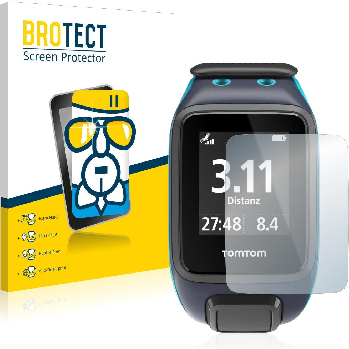 BROTECT AirGlass Panzerglasfolie, Smartwatch Schutzfolie, Transparent