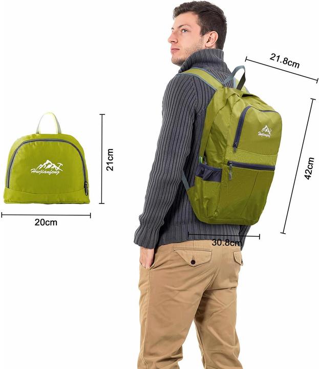 Actual product image Intirilife Foldable Backpack in Lime (36 l)