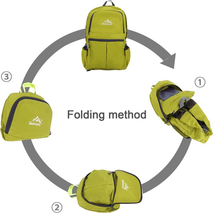 Actual product image Intirilife Foldable Backpack in Lime (36 l)