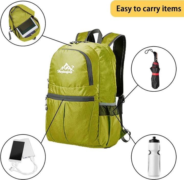 Actual product image Intirilife Foldable Backpack in Lime (36 l)