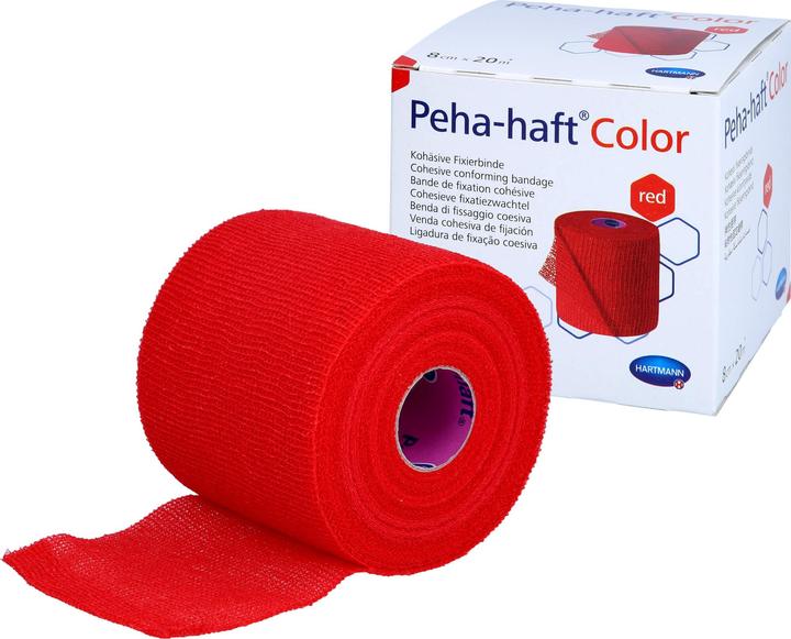 Actual product image Hartmann colour Fixation bandages 20 m x 8 cm / red