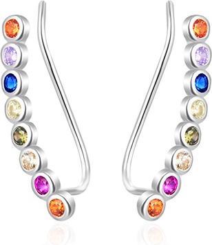 Image du produit Agato - Long silver earrings with colored zircons AGT-E027VC