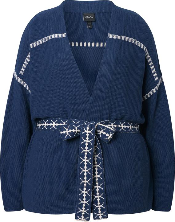 Actual product image Ulla Popken Textured Tie Belt Cardigan (58)
