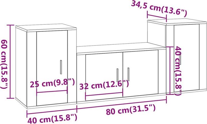 Produktbild vidaXL TV-Schrank-Set