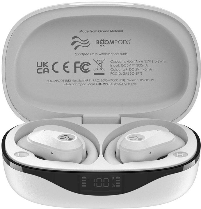 Produktbild Boompods Sportpods Ocean TWS White (6 h, Kabellos)