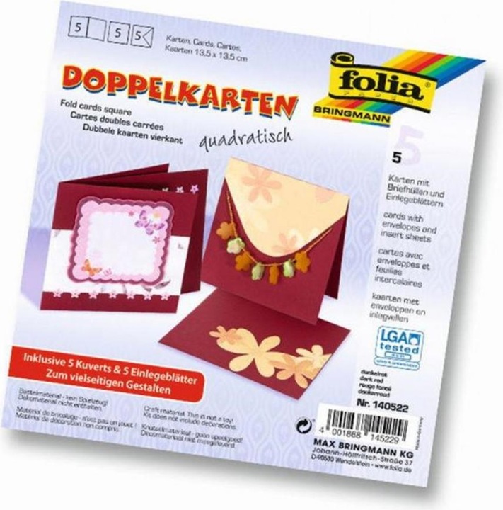 Produktbild Folia Doppelkarten quadratisch 220 g/m2 (220 g/m², 5 x)