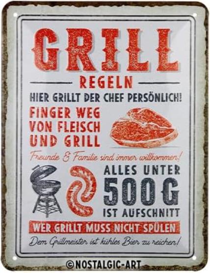 Produktbild Nostalgic-Art Merchandising Schild Grill-Regeln 15 x 20 cm, Metall (15 x 20 cm)