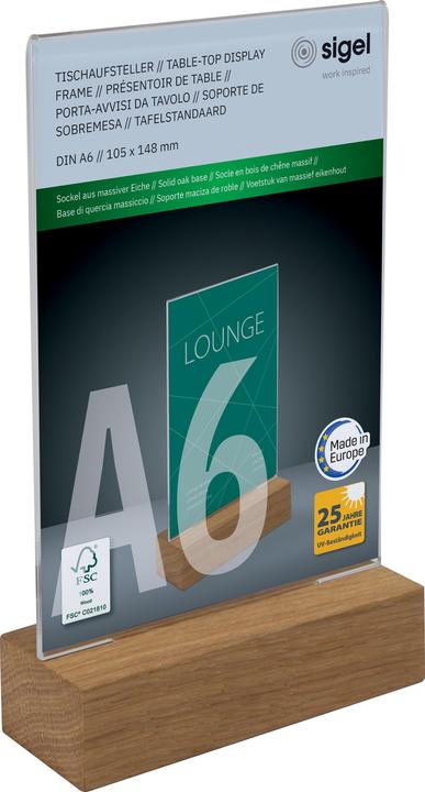 Actual product image Sigel Table display with wooden base (A6)