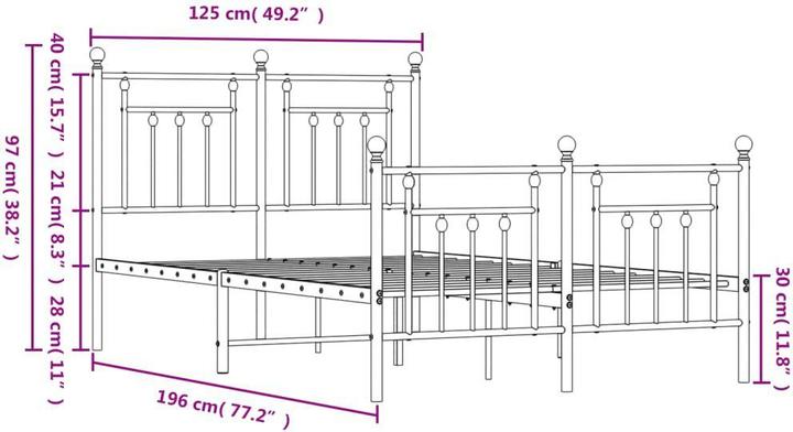 Produktbild vidaXL Bettgestell (120 x 190 cm)