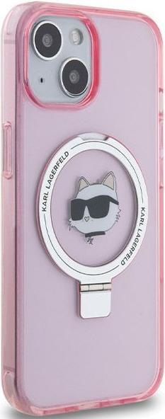 Produktbild Karl Lagerfeld KLHMP15SHMRSCHP iPhone 15 6.1" różowy/pink hardcase Ring Stand Choupette Head MagSafe (Apple iPhone 15)