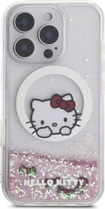 Produktbild Hello Kitty HKHMP16LLSWKH iPhone 16 Pro 6.3" biały/white hardcase Liquid Glitter Sweet Kitty Bows (Apple iPhone 16 Pro)