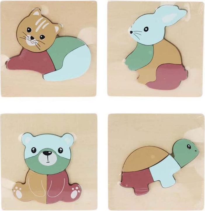 Holzpuzzle Tier, 4tlg. (4 pezzi)
