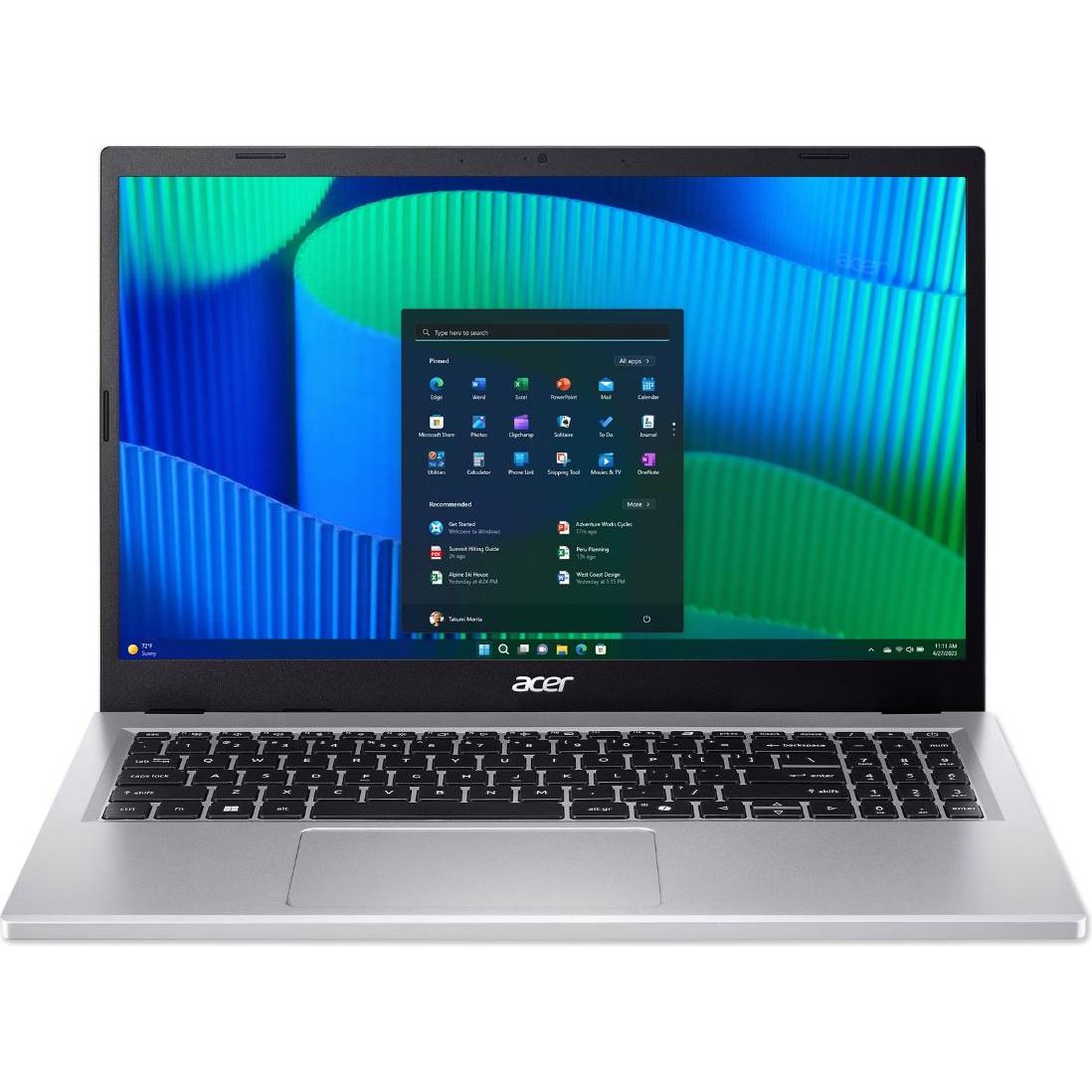 Acer Extensa 15 (15.60", Intel Core i3-1315U, 8 GB, 256 GB, DE), Notebook, Silber