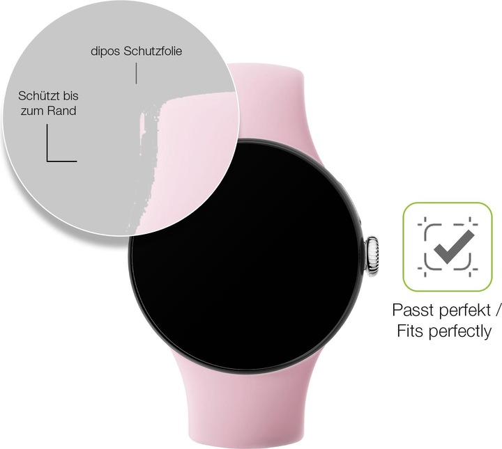 Produktbild Dipos Full Cover Schutzfolie Matt für Google Pixel Watch 3 45mm