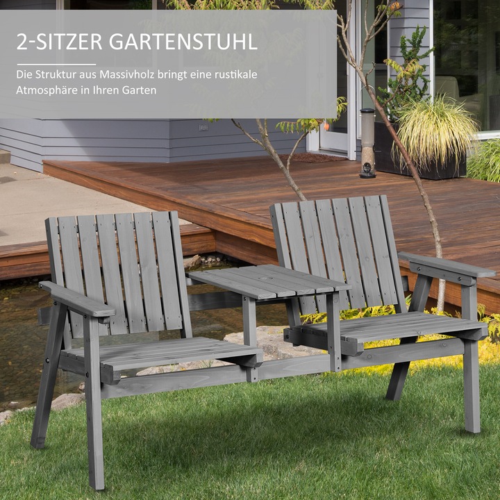 Image du produit Outsunny Banc de jardin avec table