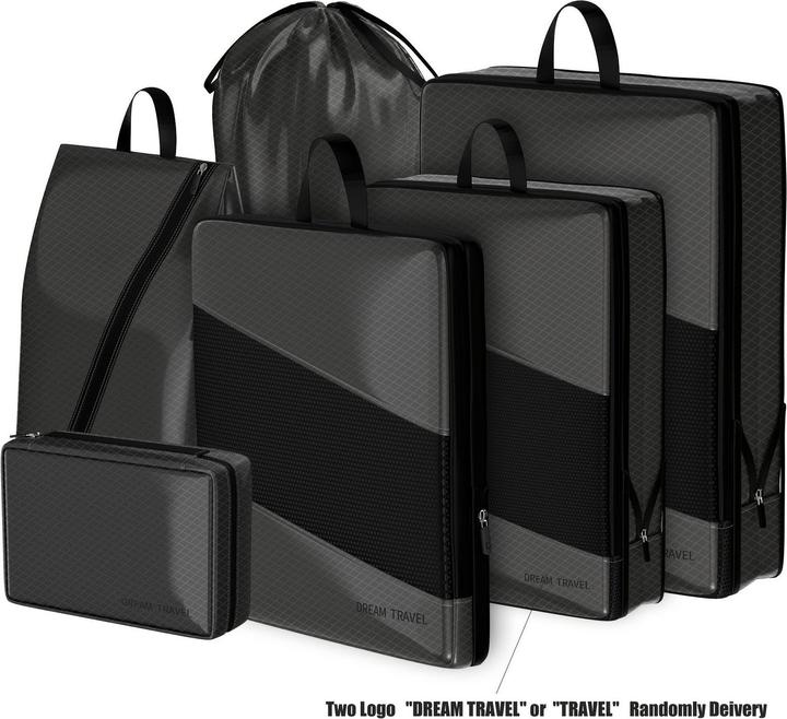 Actual product image Only-Bags.Store 6 compression packing cubes for suitcases, expandable storage bags for travelling items