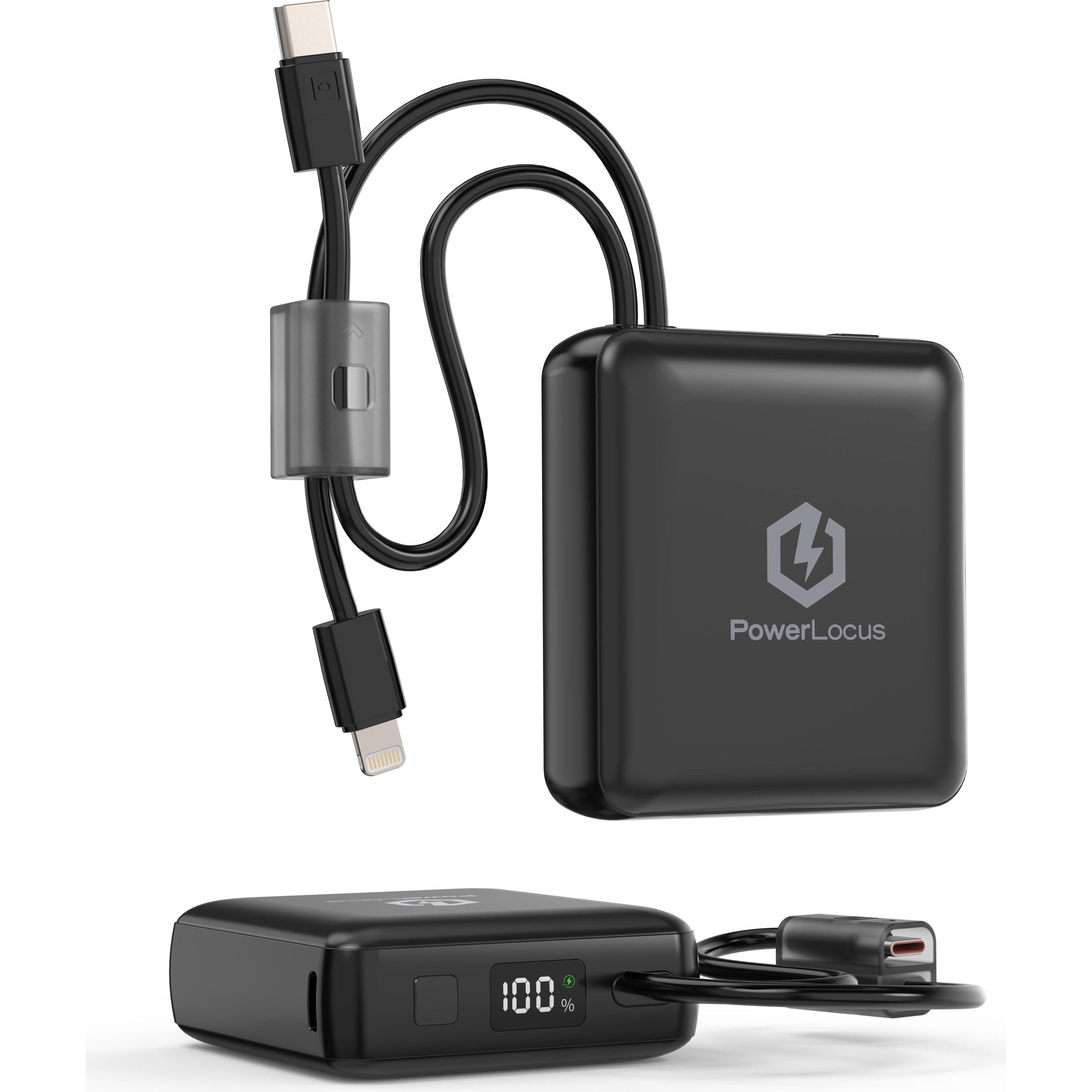 PowerLocus Banca di energia portatile PLB-X 10000mAh nero (10000 mAh), Powerbank, Nero