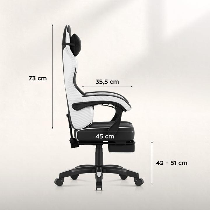 Produktbild Huzaro Force 3.7 White Carbon Gaming-Stuhl