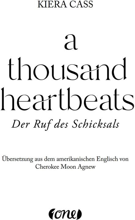 Actual product image One A thousand heartbeats - Der Ruf des Schicksals (German, Kiera Cass, 2024)