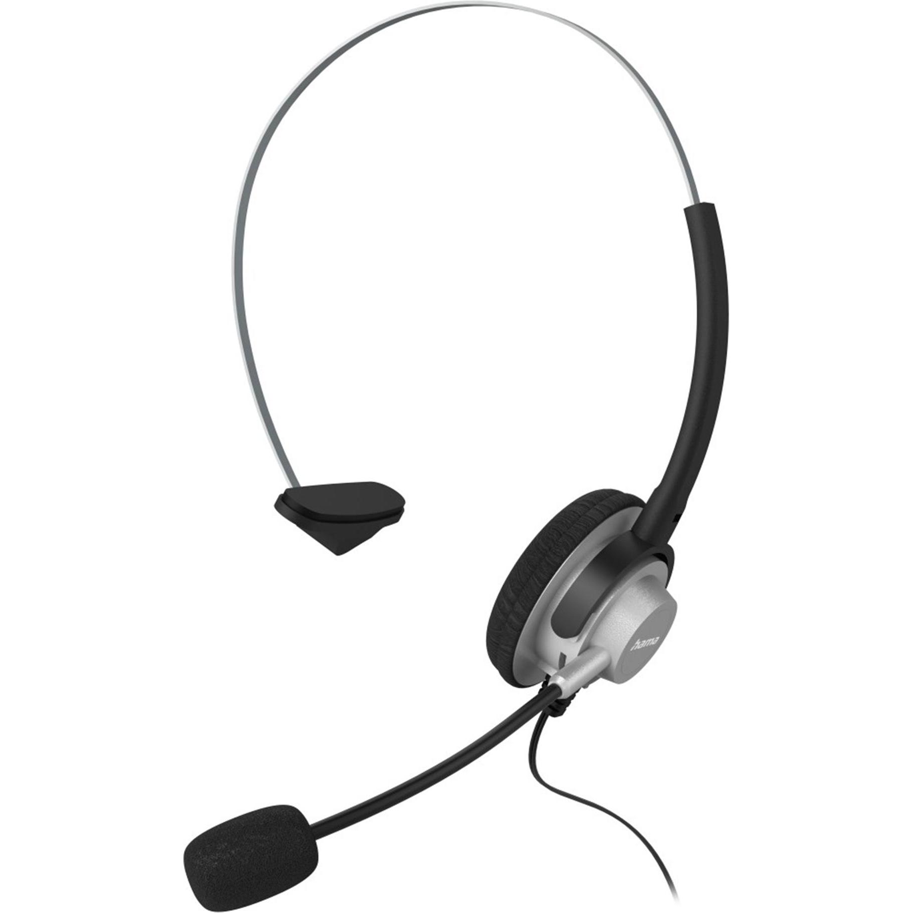 Thumbnail - Hama On-Ear-Headset für schnurlose Telefone (Kabelgebunden), Office Headset, Schwarz, Silber