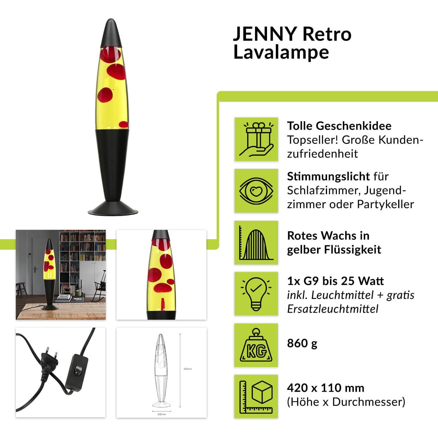 Thumbnail - Licht-Erlebnisse, Tischlampe, Lavalampe Jenny (210 lm, G9)