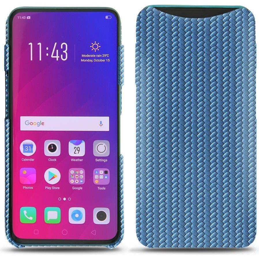 Noreve Lederschutzhülle (Oppo Find X), Smartphone Hülle, Blau