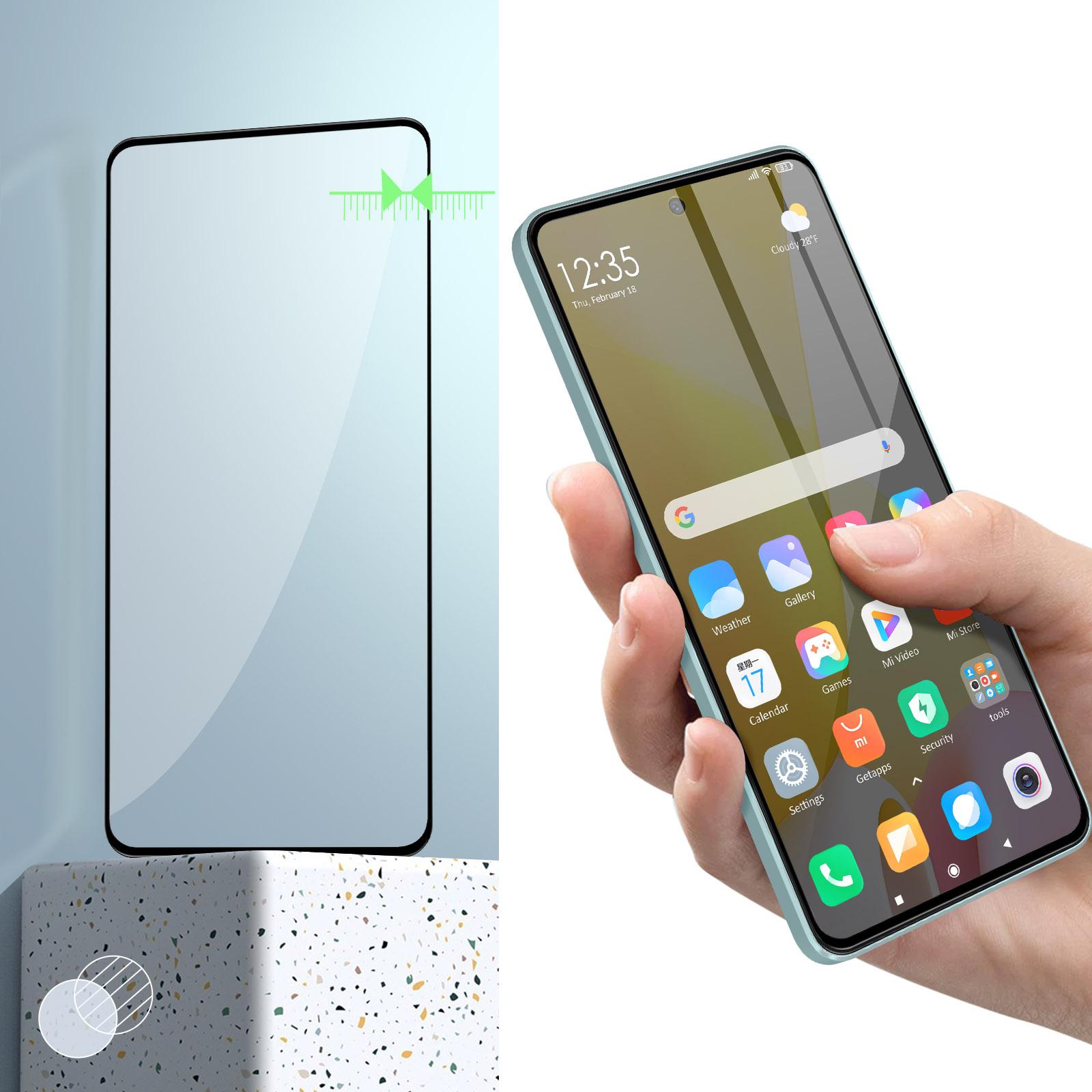 Thumbnail - Avizar 9H Härtegrad Glas-Displayschutzfolie (1 Stück, Xiaomi 12 Lite), Smartphone Schutzfolie, Schwarz