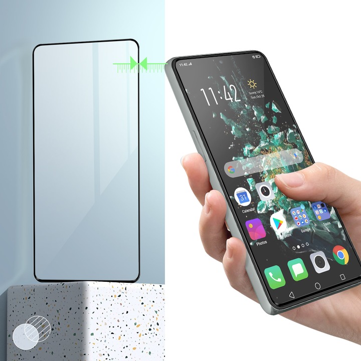 Actual product image Avizar 9H hardness glass display protection film (1 Piece, OnePlus 10T)