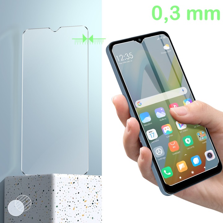 Produktbild Avizar 9H Härtegrad Glas-Displayschutzfolie (1 Stück, Xiaomi Redmi A2, KXD A1)