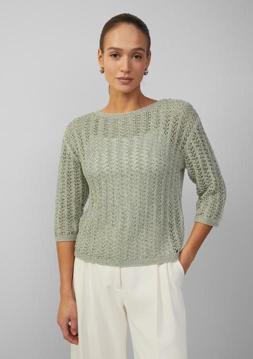 Produktbild s.Oliver Strickpullover Semitransparenter Pullover aus Ajourstrick mit Pailletten (L)