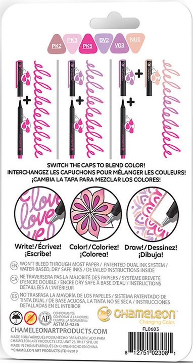 Actual product image Chameleon Fineliner Set (Multicoloured, 6 x)