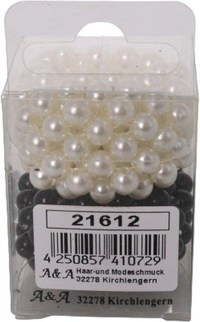 Produktbild A&A Perlen Zopfring 4cm sschwarz & weiss 2er