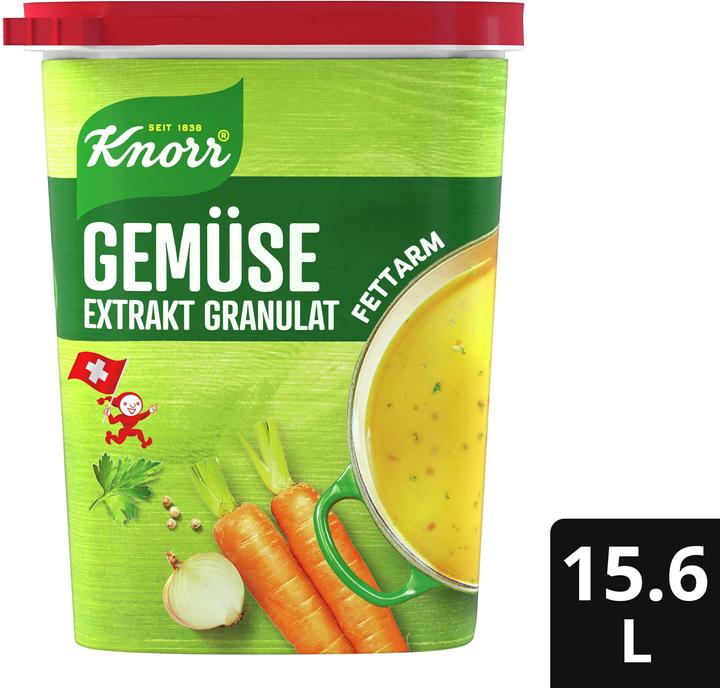 Immagine prodotto Knorr Granuli di brodo di estratto vegetale senza grassi con erbe, leggermente porzionati, ideali per